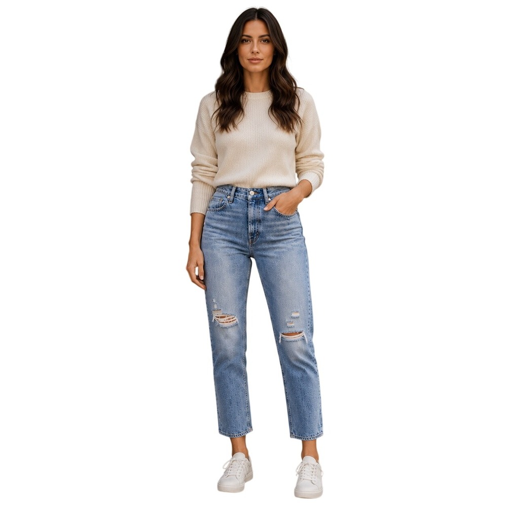 Rag & Bone "Nina" High-Rise Ankle Cigarette Jeans Dana Point Distressed 26, NWT - Picture 2 of 16